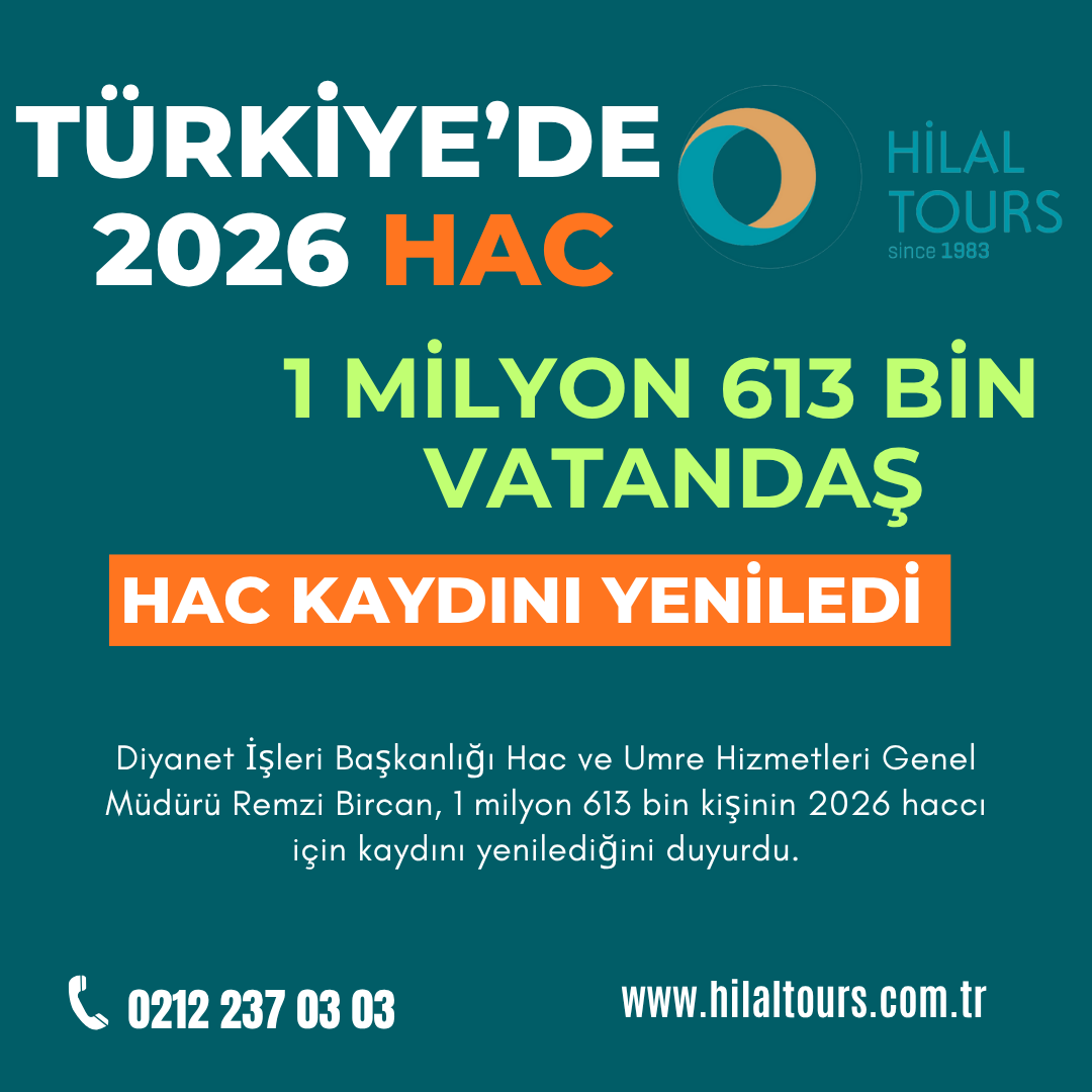 2026 Hac Kayıt Yenileme İşlemleri Sona Erdi.